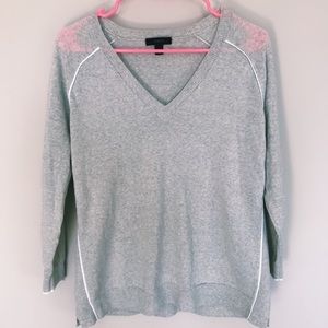 J. Crew 100% merino wool v-neck sweater in gray